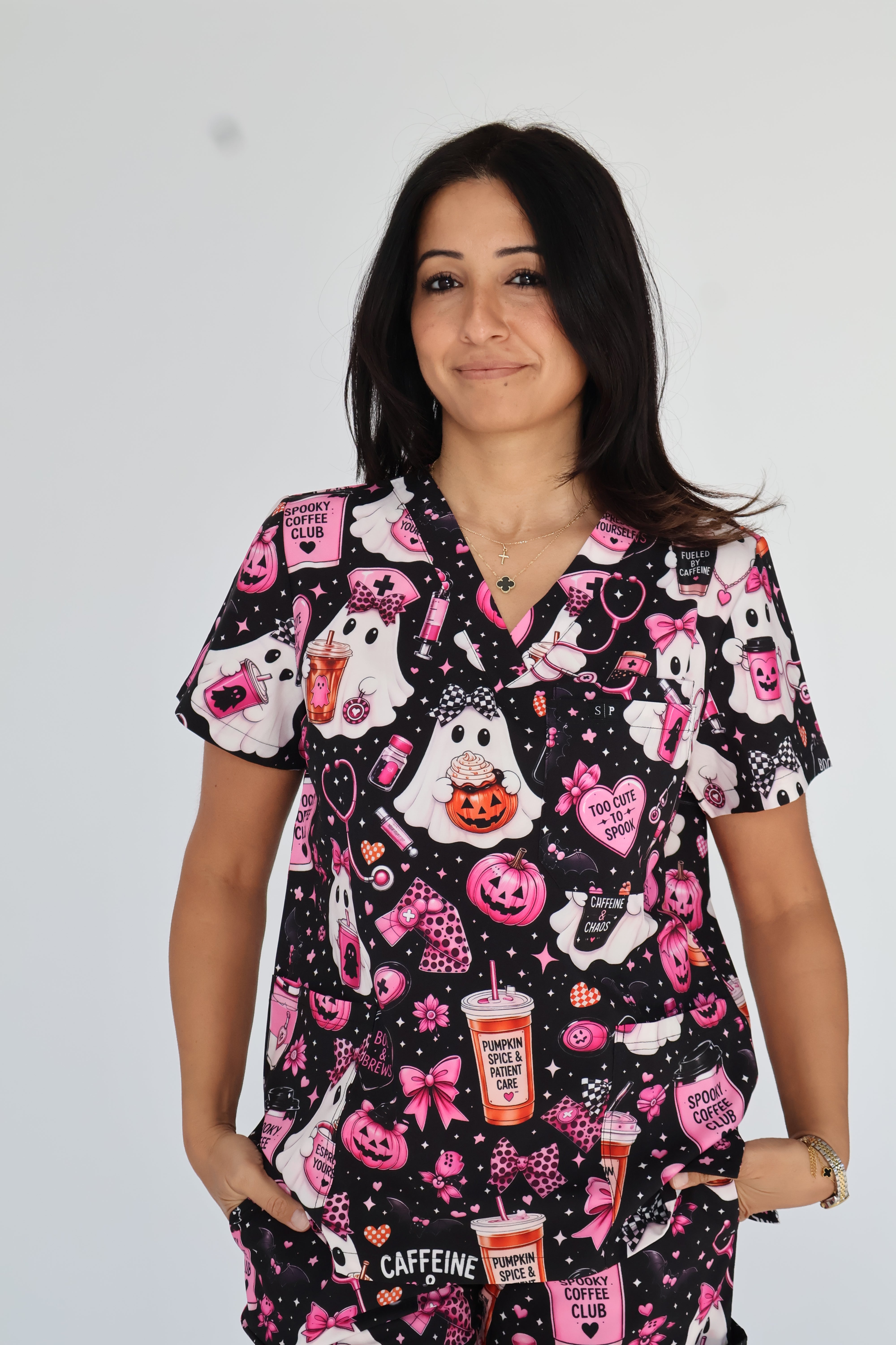 Caffeine and Chaos Scrub Top