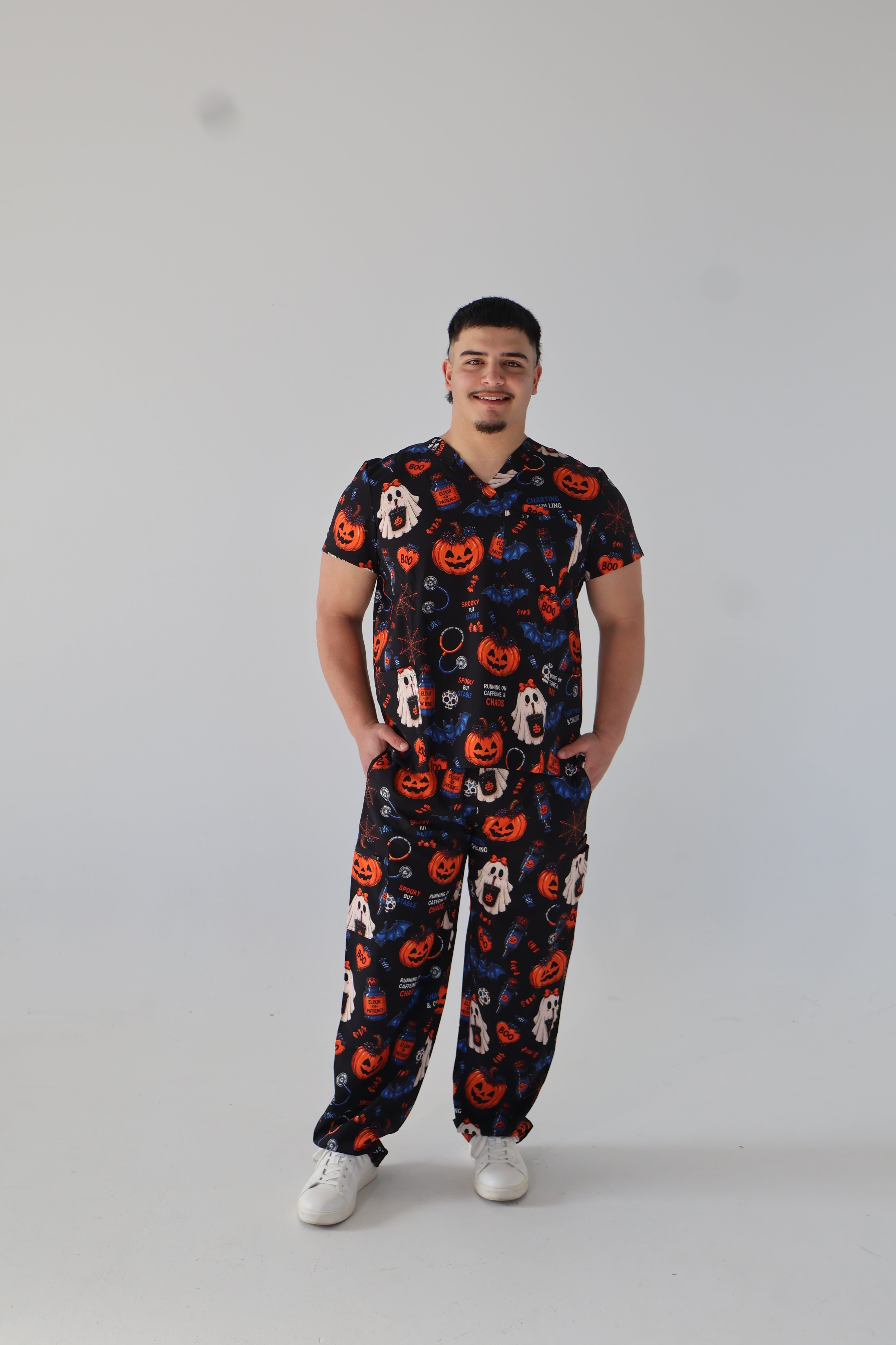 Spooky But Stable Scrub Top