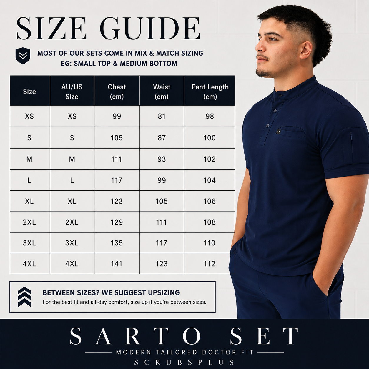SARTO TAILORED MANDARIN TOP NAVY