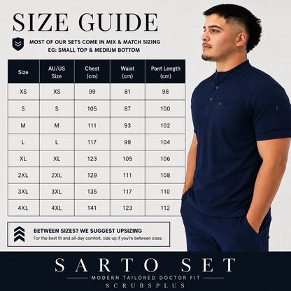 SARTO TAILORED MANDARIN TOP NAVY
