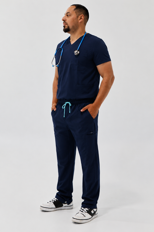 RIVO RELAXED V-NECK TOP NAVY