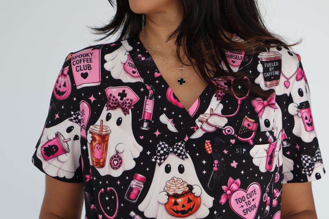Caffeine and Chaos Scrub Top