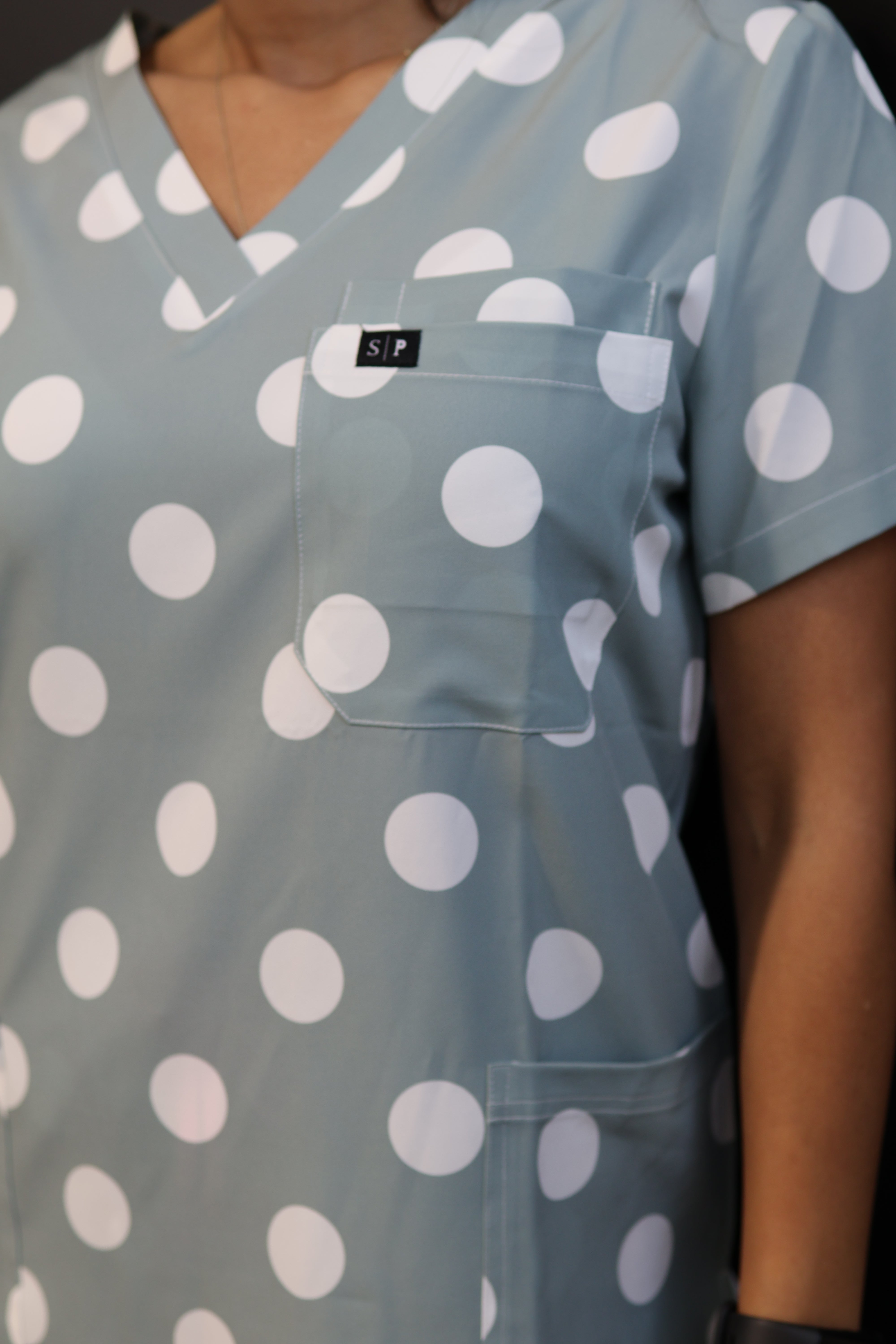 Polka Dot Sage Top