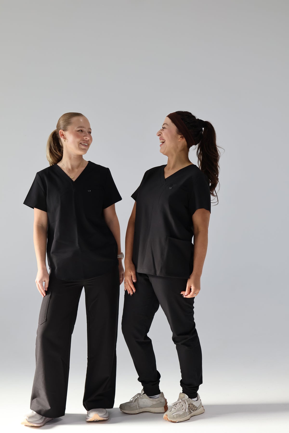 Black High-Rise Wide Leg Pant and Curved Hem Top Bundle