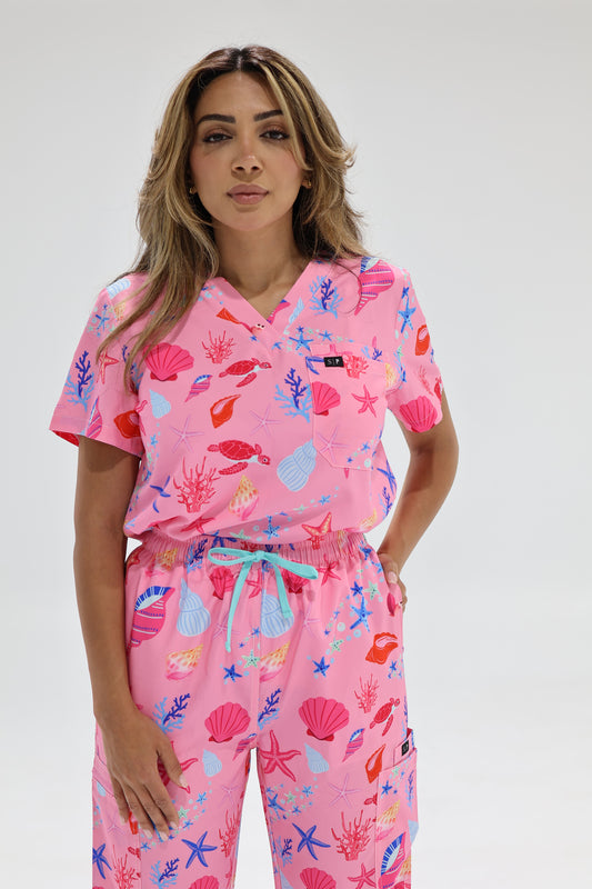 Pink Sands Scrub Top
