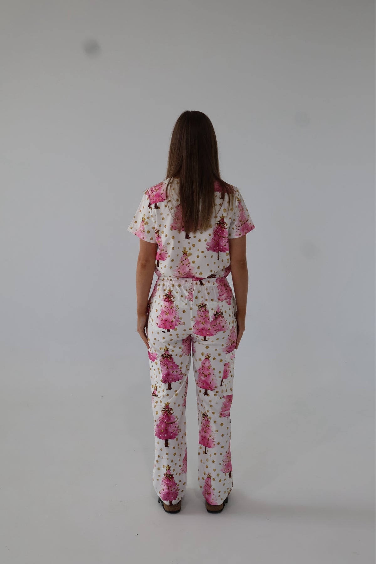 Pink Christmas Scrub Pants-pre order (ETA 24th oct)