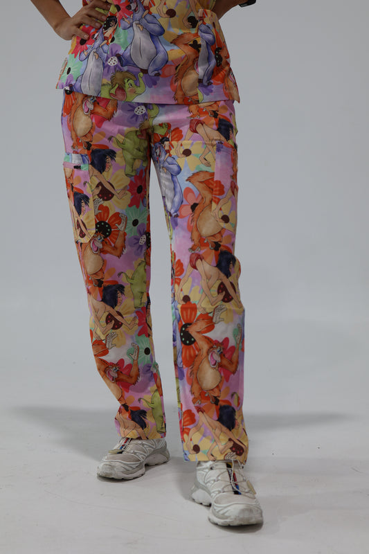 Jungle Bloom Scrub Pants